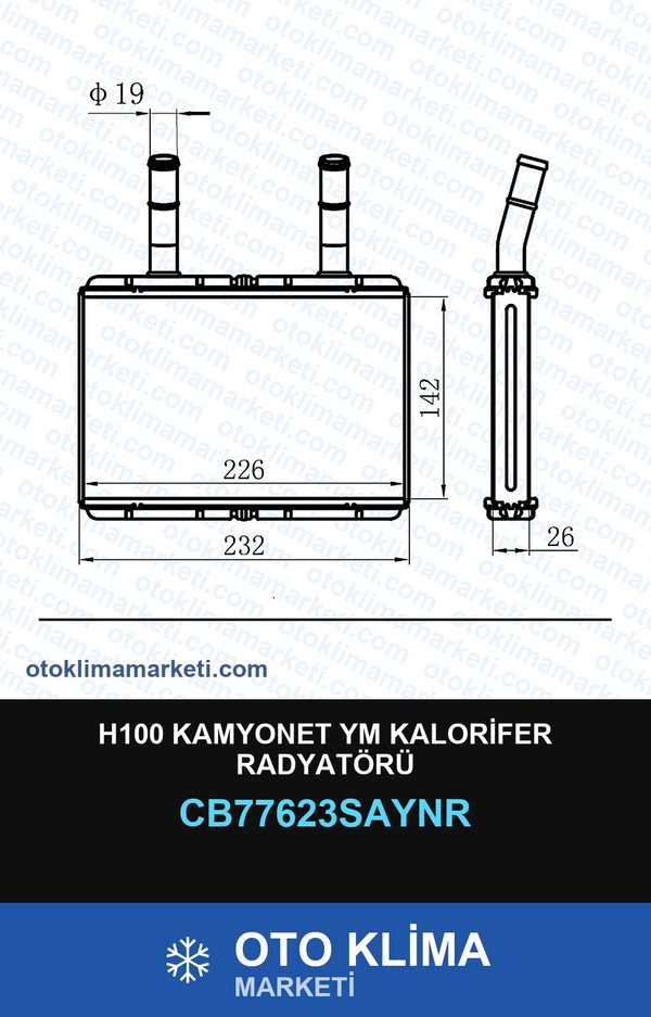 H100 Kamyonet Ym Kalorifer Radyatörü — KALORİFER PETEĞİ — UNICORE marka