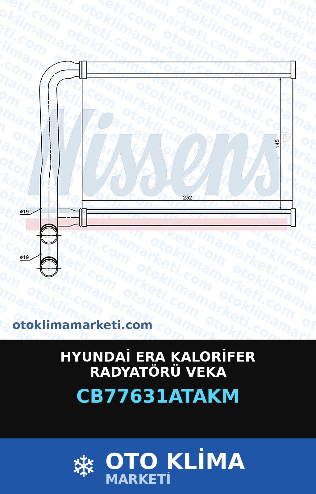 Hyundai Era Kalorifer Radyatörü Veka — KALORİFER PETEĞİ — VEKA marka — Uyumlu: HYUNDAI