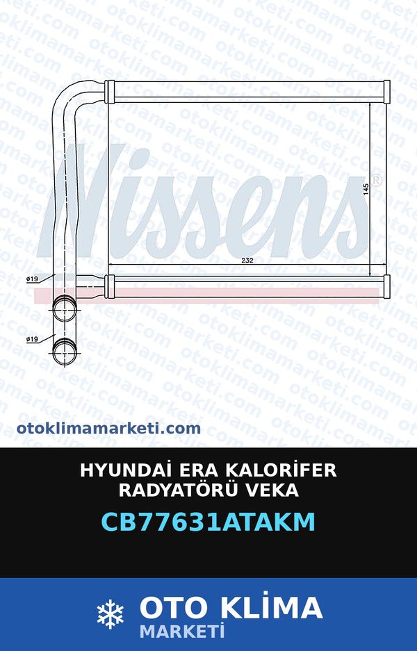Hyundai Era Kalorifer Radyatörü Veka — KALORİFER PETEĞİ — VEKA marka — Uyumlu: HYUNDAI