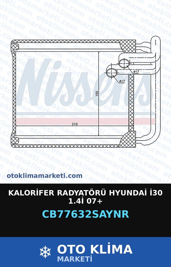Kalorifer Radyatörü Hyundai İ30 1.4İ 07+ — KALORİFER PETEĞİ — UNICORE marka — Uyumlu: HYUNDAI