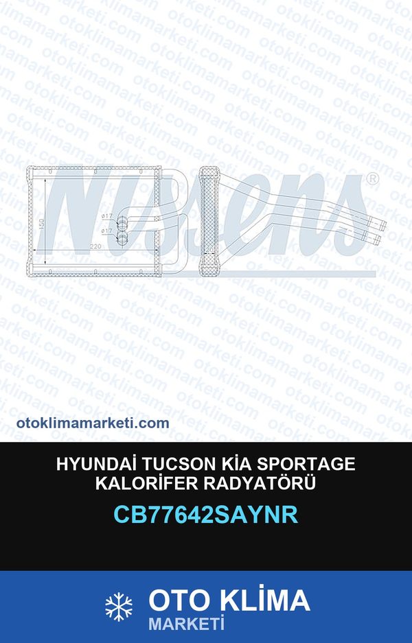 Hyundai Tucson Kia Sportage Kalorifer Radyatörü — KALORİFER PETEĞİ — UNICORE marka — Uyumlu: HYUNDAI, KIA