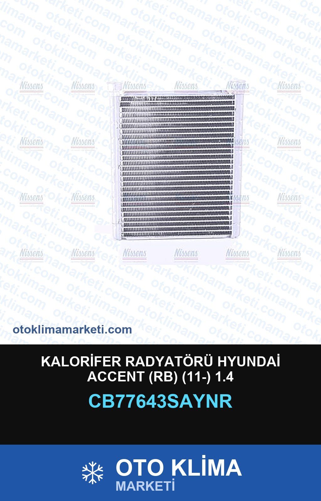 Kalorifer Radyatörü Hyundai Accent (Rb) (11-) 1.4 — KALORİFER PETEĞİ — UNICORE marka — Uyumlu: HYUNDAI