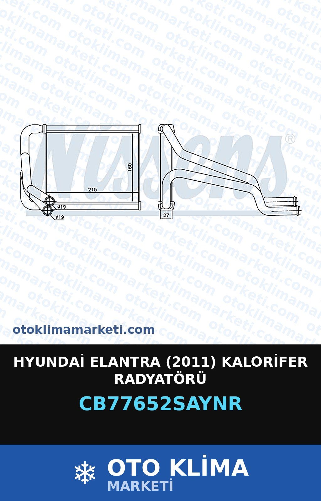 Hyundai Elantra (2011) Kalorifer Radyatörü — KALORİFER PETEĞİ — UNICORE marka — Uyumlu: HYUNDAI