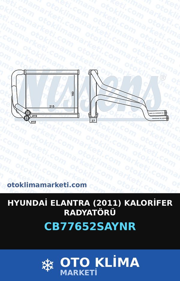 Hyundai Elantra (2011) Kalorifer Radyatörü — KALORİFER PETEĞİ — UNICORE marka — Uyumlu: HYUNDAI
