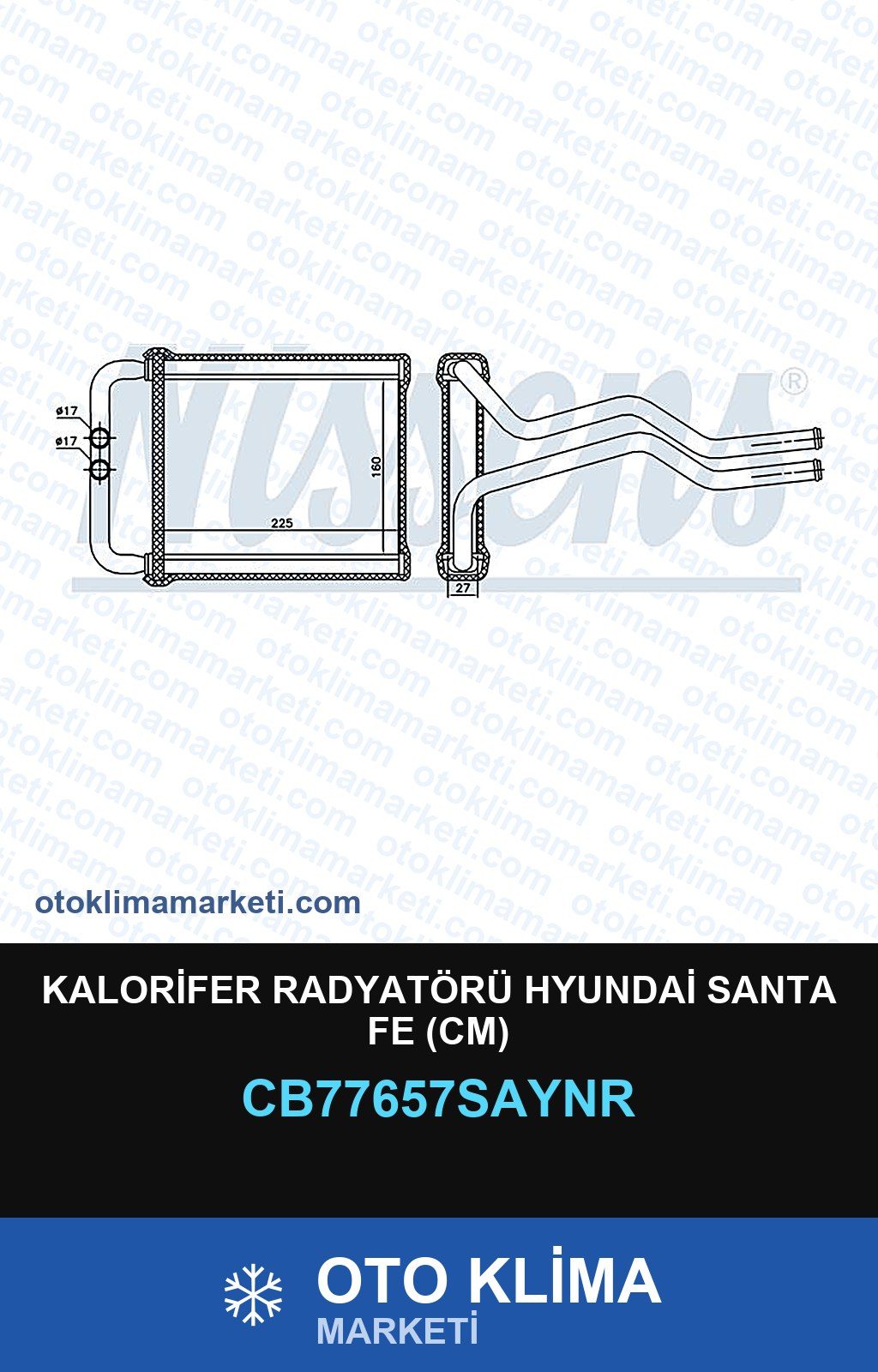 Kalorifer Radyatörü Hyundai Santa Fe (CM) — KALORİFER PETEĞİ — UNICORE marka — Uyumlu: HYUNDAI