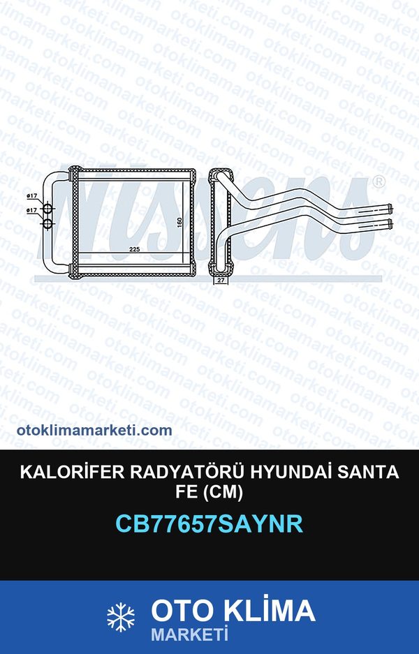 Kalorifer Radyatörü Hyundai Santa Fe (CM) — KALORİFER PETEĞİ — UNICORE marka — Uyumlu: HYUNDAI