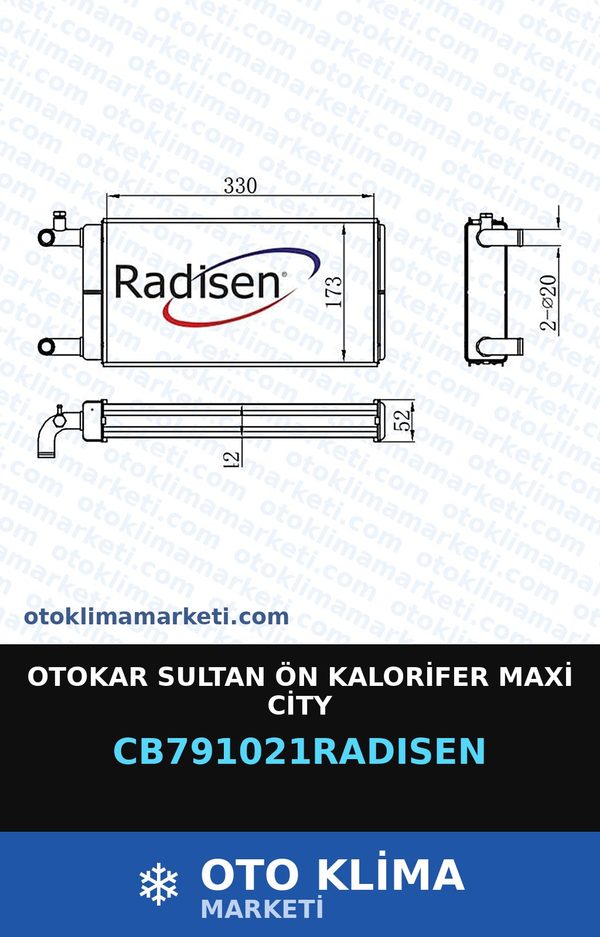 Otokar Sultan Ön Kalorifer Maxi City — KALORİFER PETEĞİ — RADİSEN marka — Uyumlu: OTOKAR
