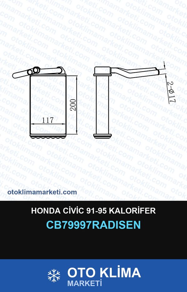 Honda Civic 91-95 Kalorifer — KALORİFER PETEĞİ — RADİSEN marka — Uyumlu: HONDA