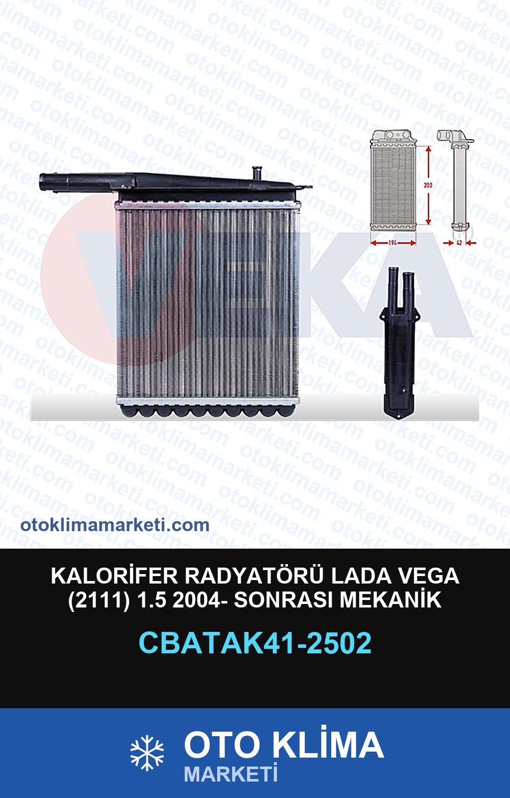 Kalorifer Radyatörü Lada Vega (2111) 1.5 2004- Sonrası Mekanik — KALORİFER PETEĞİ — VEKA marka