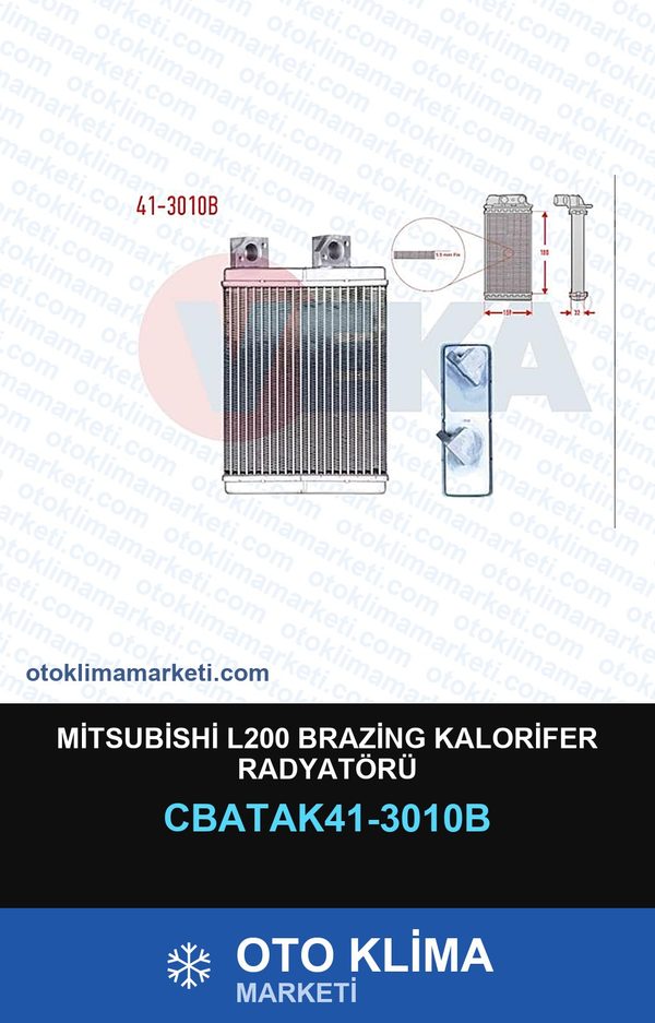 Mitsubishi L200 Brazing Kalorifer Radyatörü — KALORİFER PETEĞİ — VEKA marka — Uyumlu: MITSUBISHI