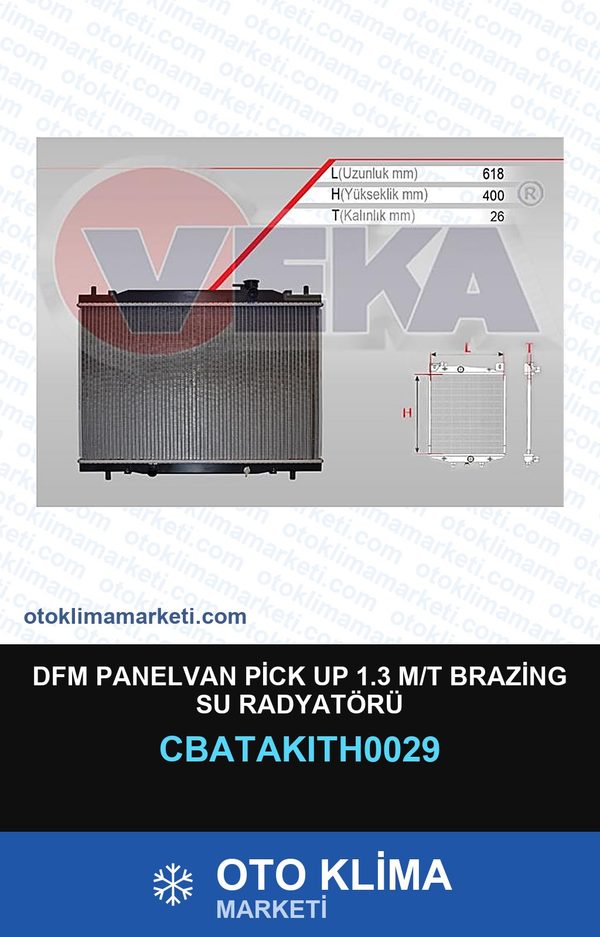 Dfm Panelvan Pick Up 1.3 M/T Brazing Su Radyatörü — SU RADYATÖRÜ — VEKA marka