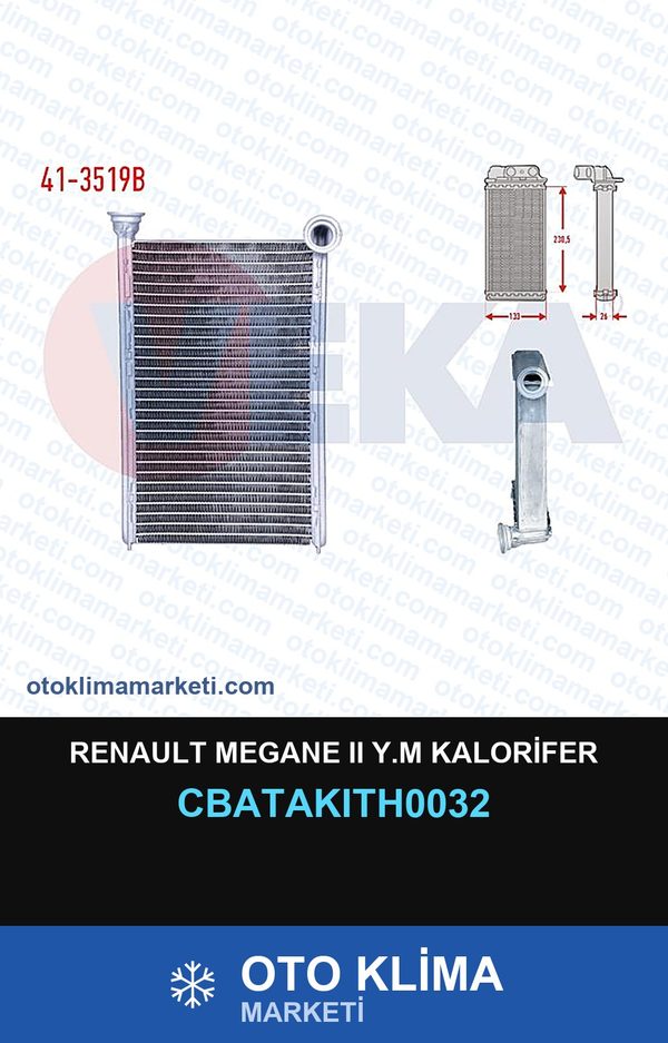 Renault Megane II (2) Y.M Kalorifer — KALORİFER PETEĞİ — VEKA marka — Uyumlu: RENAULT