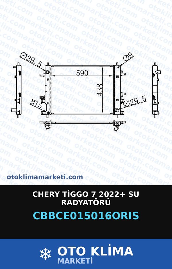 Chery Tiggo 7 2022+ Su Radyatörü — SU RADYATÖRÜ — ORİS marka — Uyumlu: CHERY