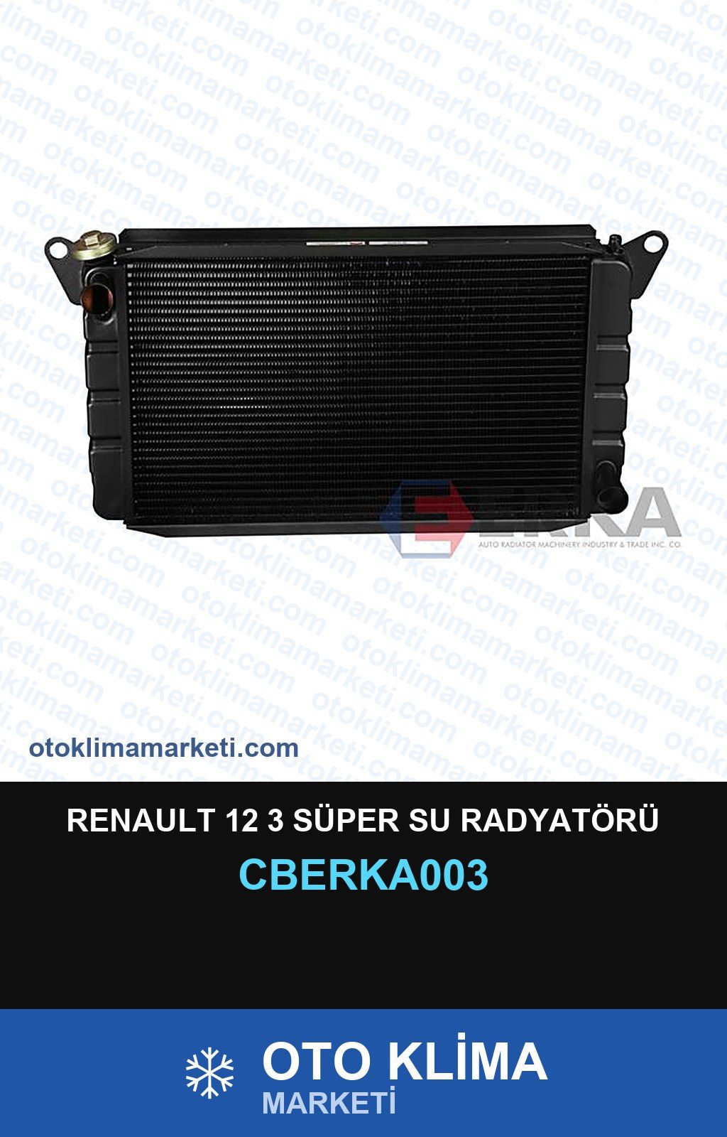Renault 12 3 Süper Su Radyatörü — SU RADYATÖRÜ — ERKA marka — Uyumlu: RENAULT