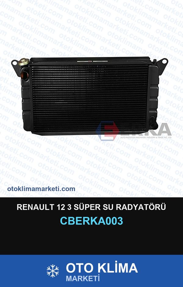 Renault 12 3 Süper Su Radyatörü — SU RADYATÖRÜ — ERKA marka — Uyumlu: RENAULT
