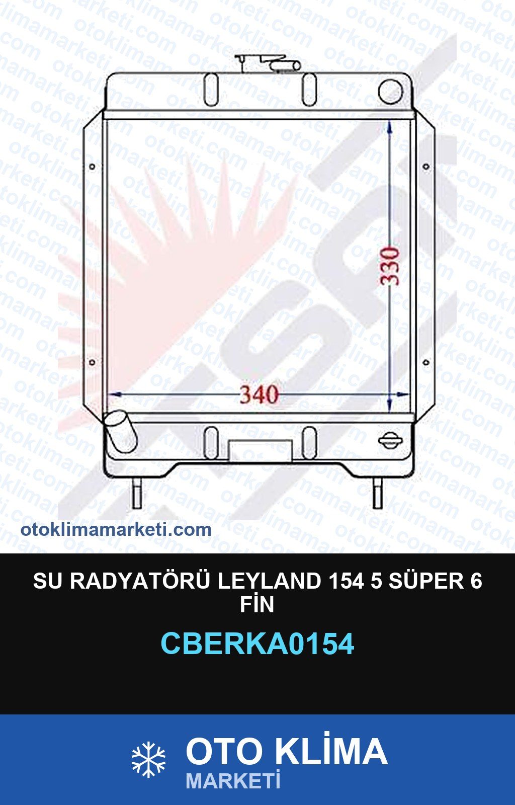 Su Radyatörü Leyland 154 5 Süper 6 Fin — SU RADYATÖRÜ — ERKA marka