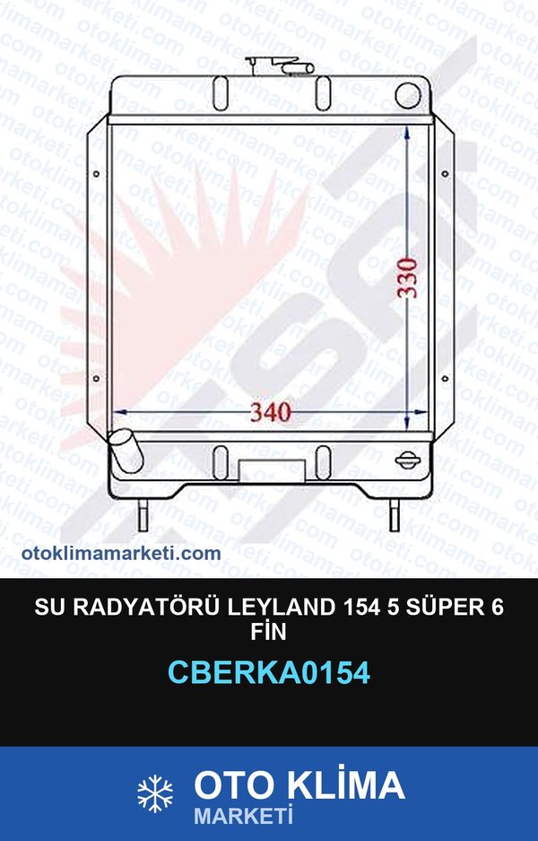 Su Radyatörü Leyland 154 5 Süper 6 Fin — SU RADYATÖRÜ — ERKA marka