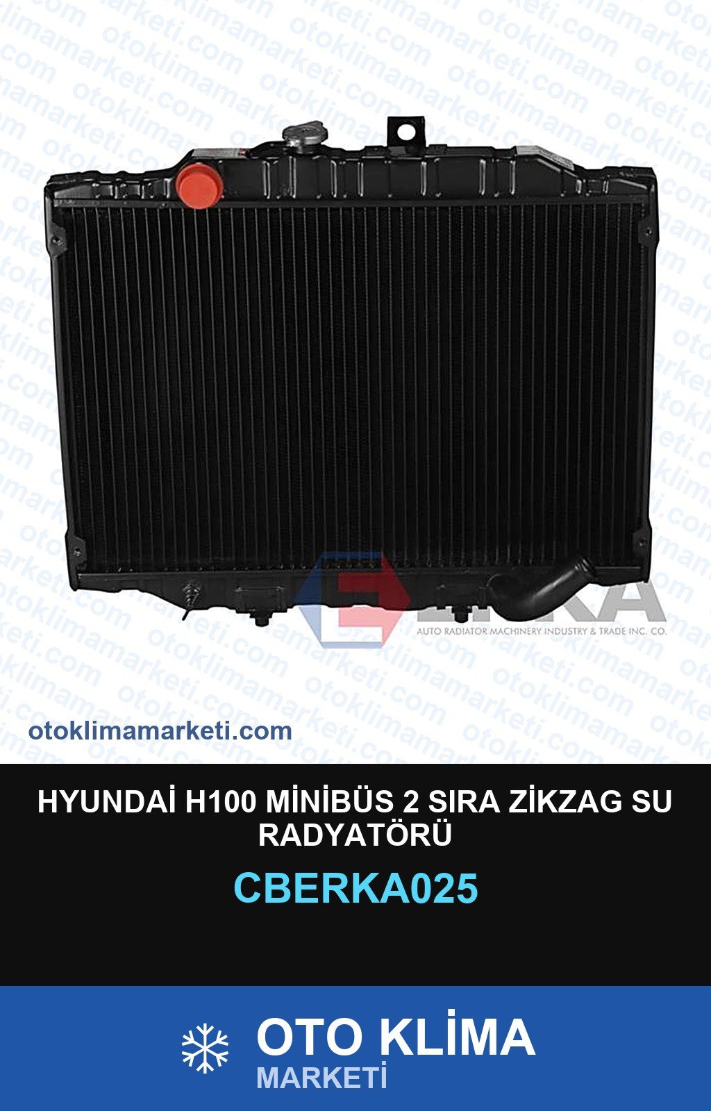 Hyundai H100 Minibüs 2 Sıra Zikzag Su Radyatörü — SU RADYATÖRÜ — ERKA marka — Uyumlu: HYUNDAI