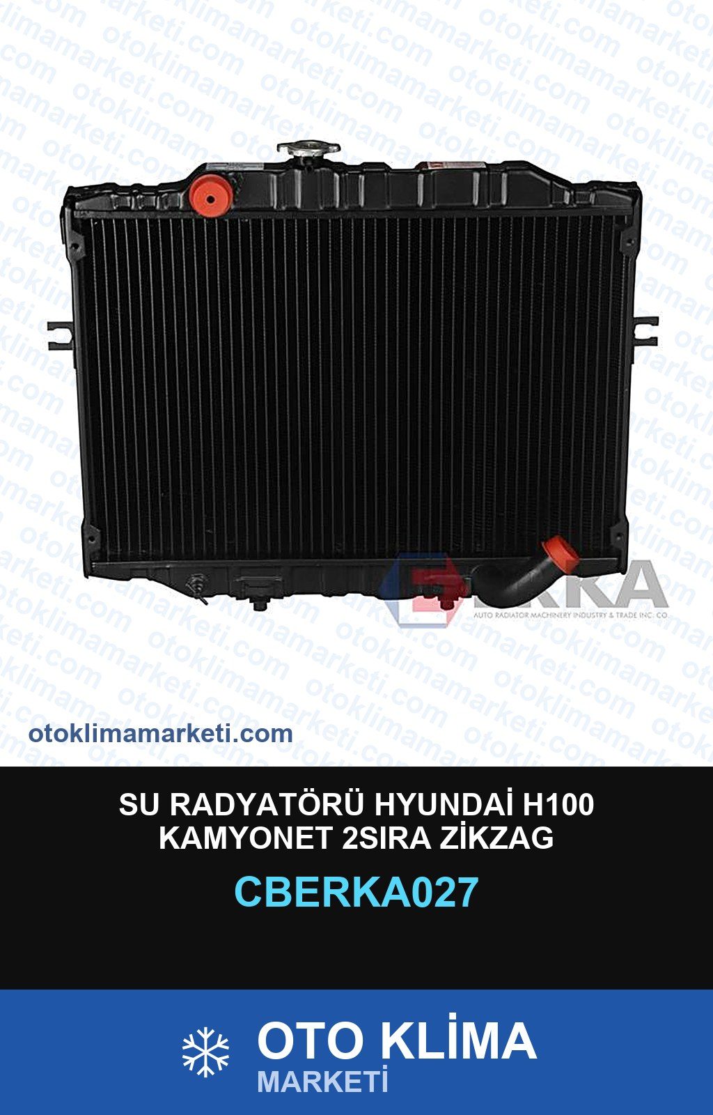 Su Radyatörü Hyundai H100 Kamyonet 2SIRA Zikzag Radyatör(97-04) — SU RADYATÖRÜ — ERKA marka — Uyumlu: HYUNDAI