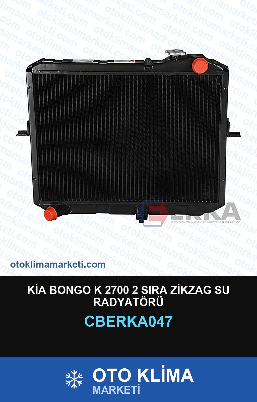 Kia Bongo K 2700 2 Sıra Zikzag Su Radyatörü — SU RADYATÖRÜ — ERKA marka — Uyumlu: KIA