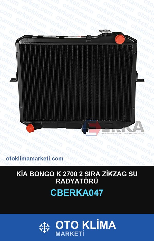 Kia Bongo K 2700 2 Sıra Zikzag Su Radyatörü — SU RADYATÖRÜ — ERKA marka — Uyumlu: KIA