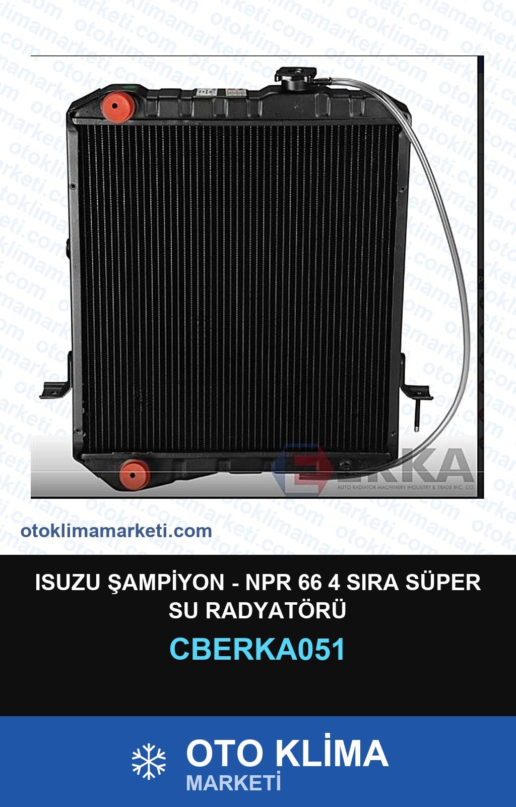 Isuzu Şampiyon - NPR 66 4 Sıra Süper Su Radyatörü — SU RADYATÖRÜ — ERKA marka — Uyumlu: ISUZU