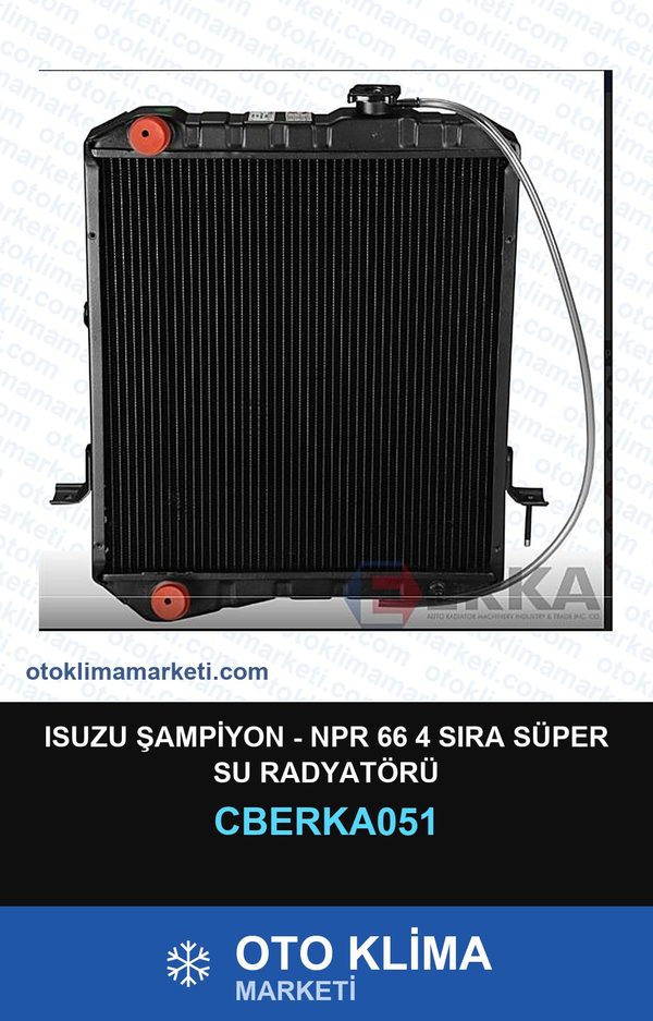 Isuzu Şampiyon - NPR 66 4 Sıra Süper Su Radyatörü — SU RADYATÖRÜ — ERKA marka — Uyumlu: ISUZU