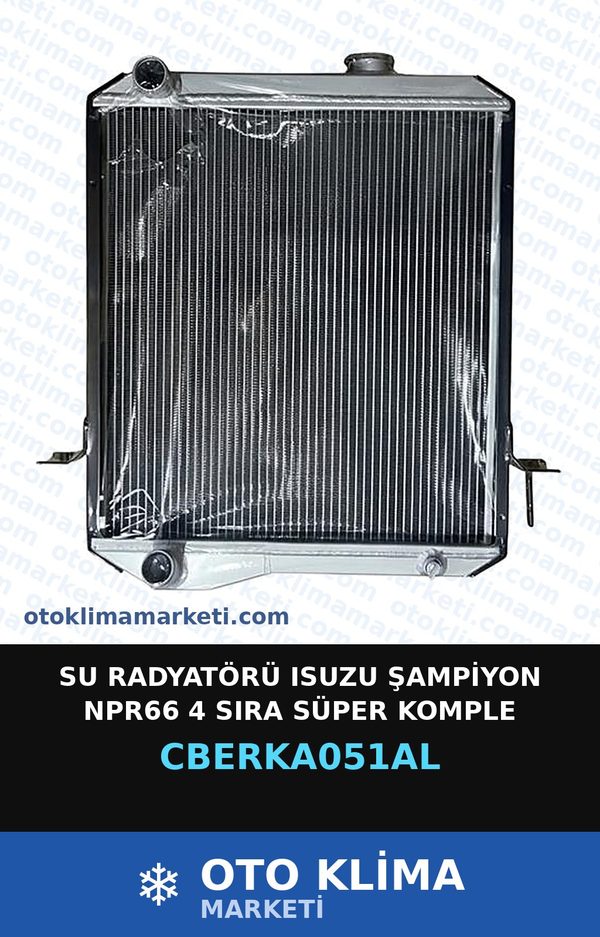 Su Radyatörü Isuzu Şampiyon NPR66 4 Sıra Süper Komple Alüminyum — SU RADYATÖRÜ — ERKA marka — Uyumlu: ISUZU