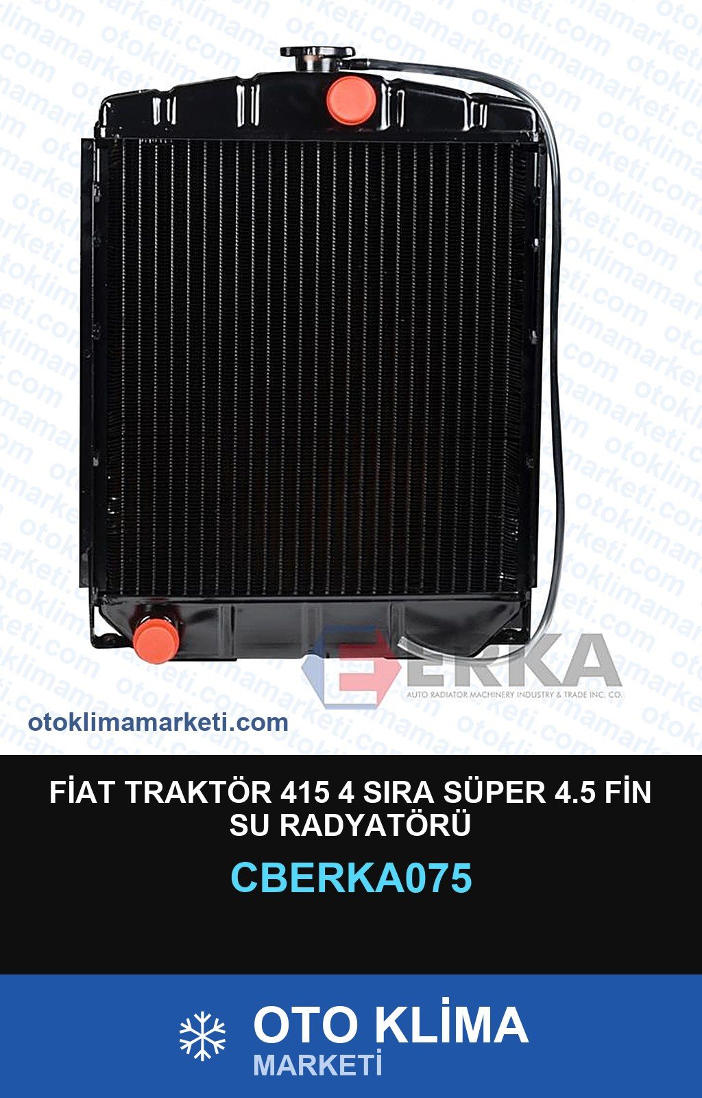 Fiat Traktör 415 4 Sıra Süper 4.5 Fin Su Radyatörü — SU RADYATÖRÜ — ERKA marka — Uyumlu: FIAT