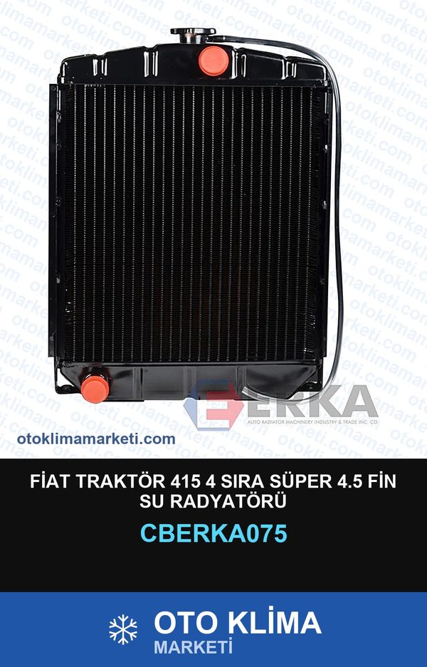 Fiat Traktör 415 4 Sıra Süper 4.5 Fin Su Radyatörü — SU RADYATÖRÜ — ERKA marka — Uyumlu: FIAT