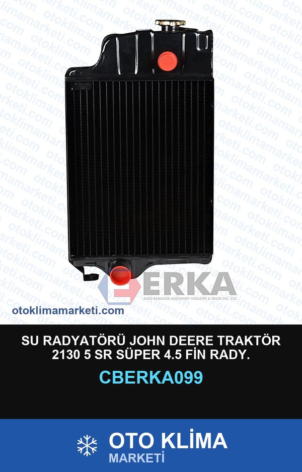 Su Radyatörü John Deere Traktör 2130 5 Sr Süper 4.5 Fin Rady. — SU RADYATÖRÜ — ERKA marka — Uyumlu: JOHN DEERE