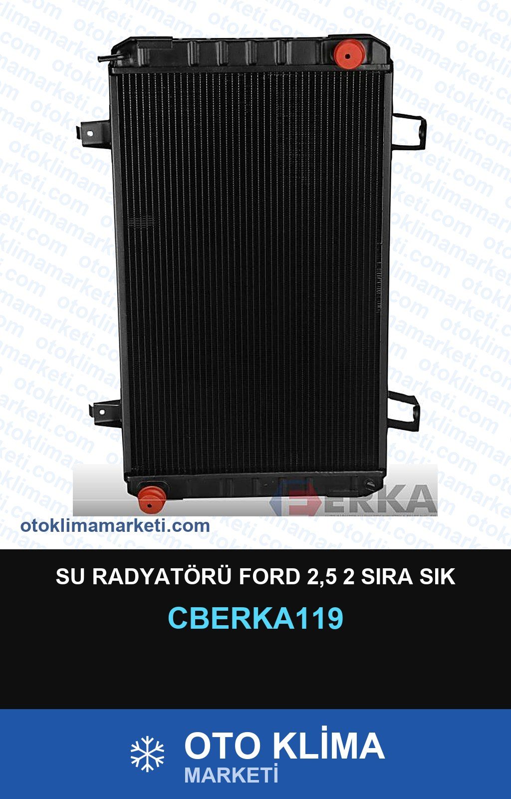 Su Radyatörü Ford 2,5 2 Sıra Sık — SU RADYATÖRÜ — ERKA marka — Uyumlu: FORD