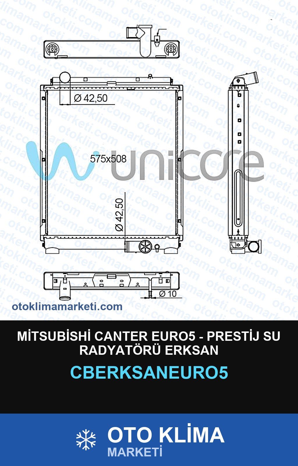 Mitsubishi Canter EURO5 - Prestij Su Radyatörü Erksan — SU RADYATÖRÜ — ERKSAN marka — Uyumlu: MITSUBISHI