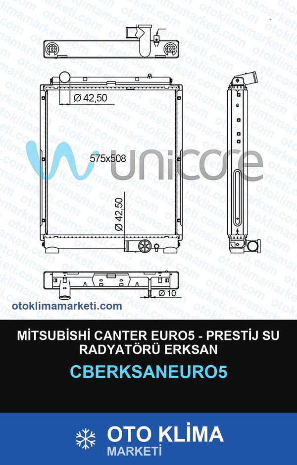 Mitsubishi Canter EURO5 - Prestij Su Radyatörü Erksan — SU RADYATÖRÜ — ERKSAN marka — Uyumlu: MITSUBISHI