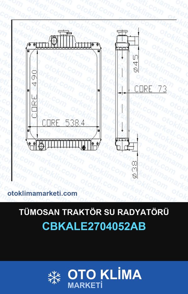 Tümosan Traktör Su Radyatörü — SU RADYATÖRÜ — KALE marka