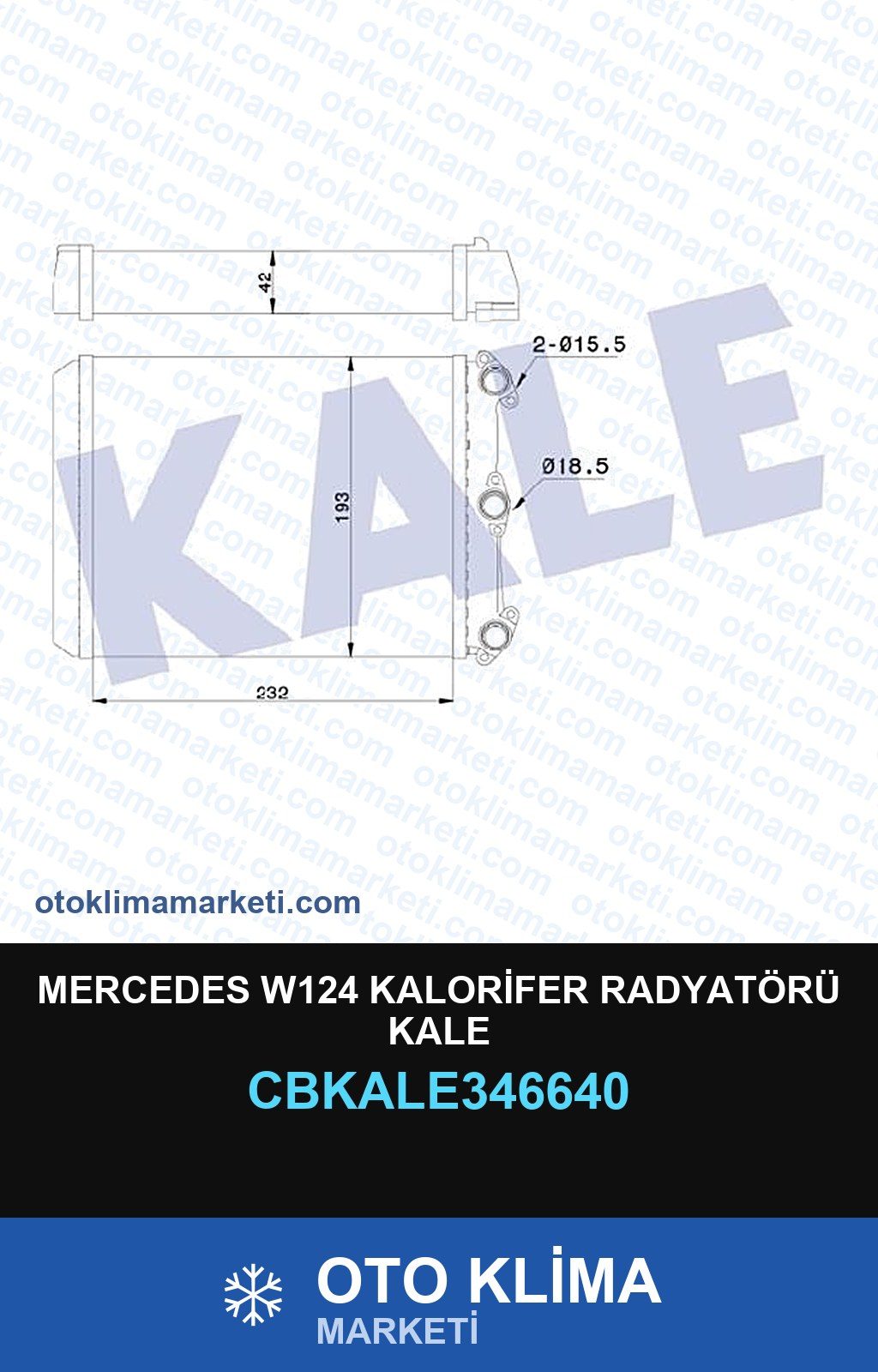 Mercedes W124 Kalorifer Radyatörü Kale — KALORİFER PETEĞİ — KALE marka — Uyumlu: MERCEDES BENZ