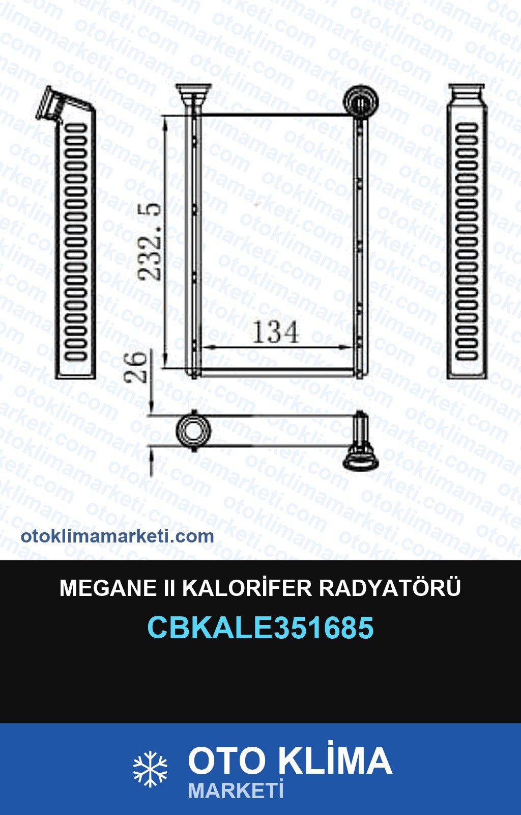 Megane II (2) Kalorifer Radyatörü — KALORİFER PETEĞİ — KALE marka