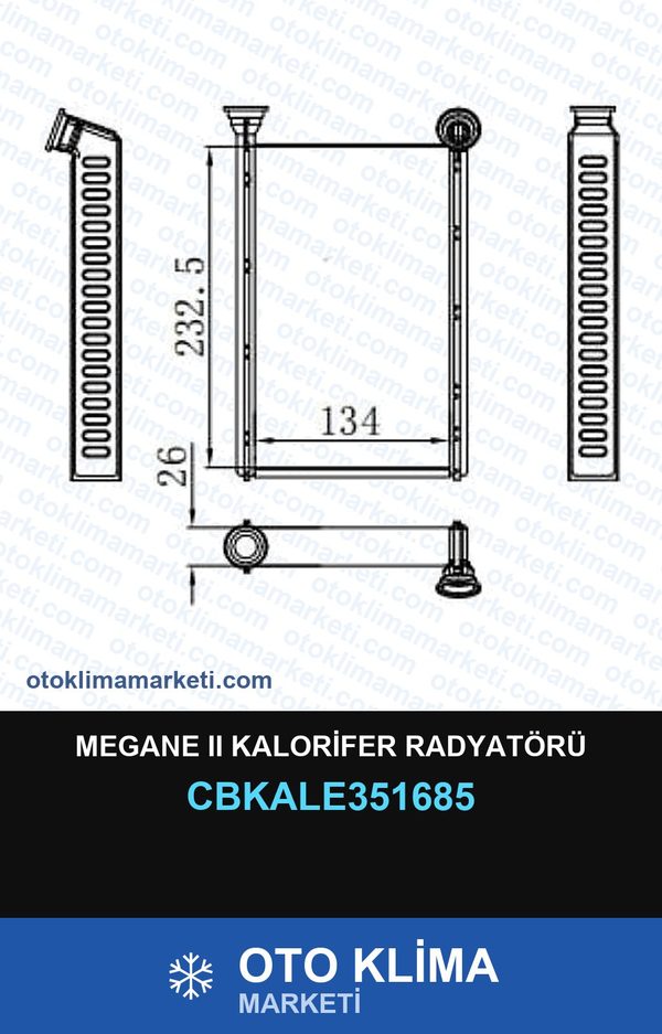 Megane II (2) Kalorifer Radyatörü — KALORİFER PETEĞİ — KALE marka