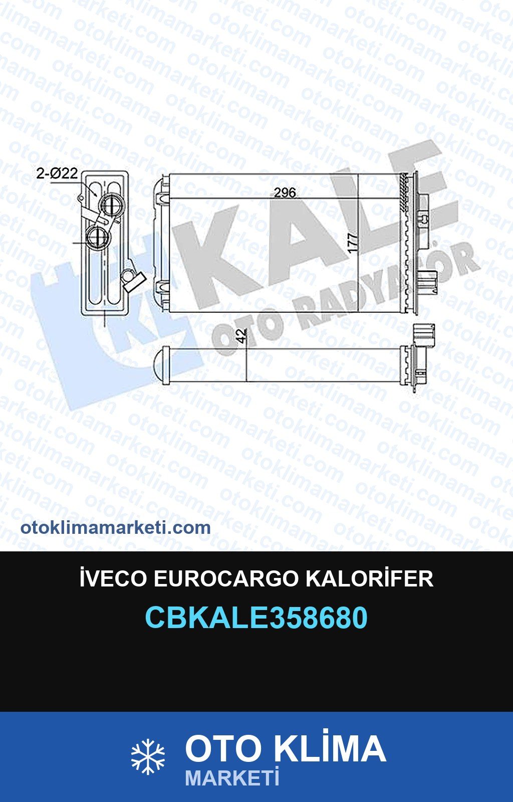 İveco Eurocargo Kalorifer — KALORİFER PETEĞİ — KALE marka — Uyumlu: IVECO