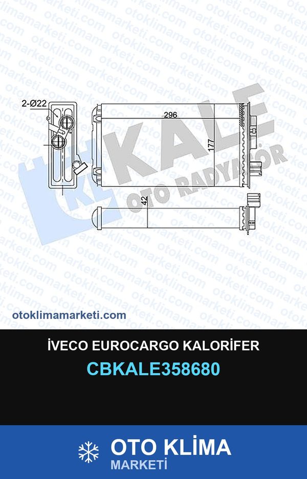 İveco Eurocargo Kalorifer — KALORİFER PETEĞİ — KALE marka — Uyumlu: IVECO