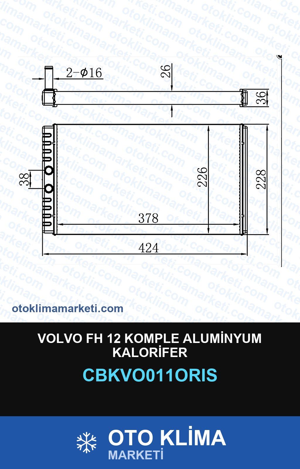 Volvo Fh 12 Komple Aluminyum Kalorifer — KALORİFER PETEĞİ — ORİS marka — Uyumlu: VOLVO