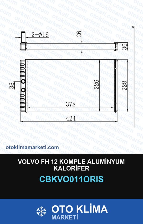Volvo Fh 12 Komple Aluminyum Kalorifer — KALORİFER PETEĞİ — ORİS marka — Uyumlu: VOLVO