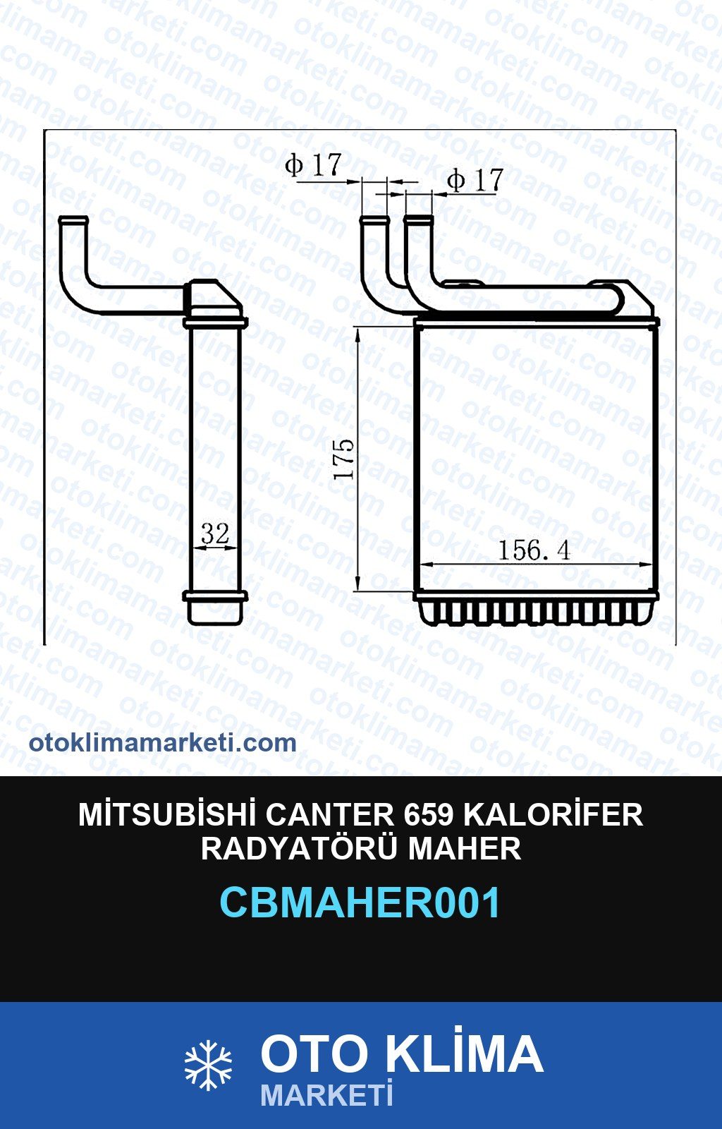 Mitsubishi Canter 659 Kalorifer Radyatörü Maher — KALORİFER PETEĞİ — MAHER marka — Uyumlu: MITSUBISHI