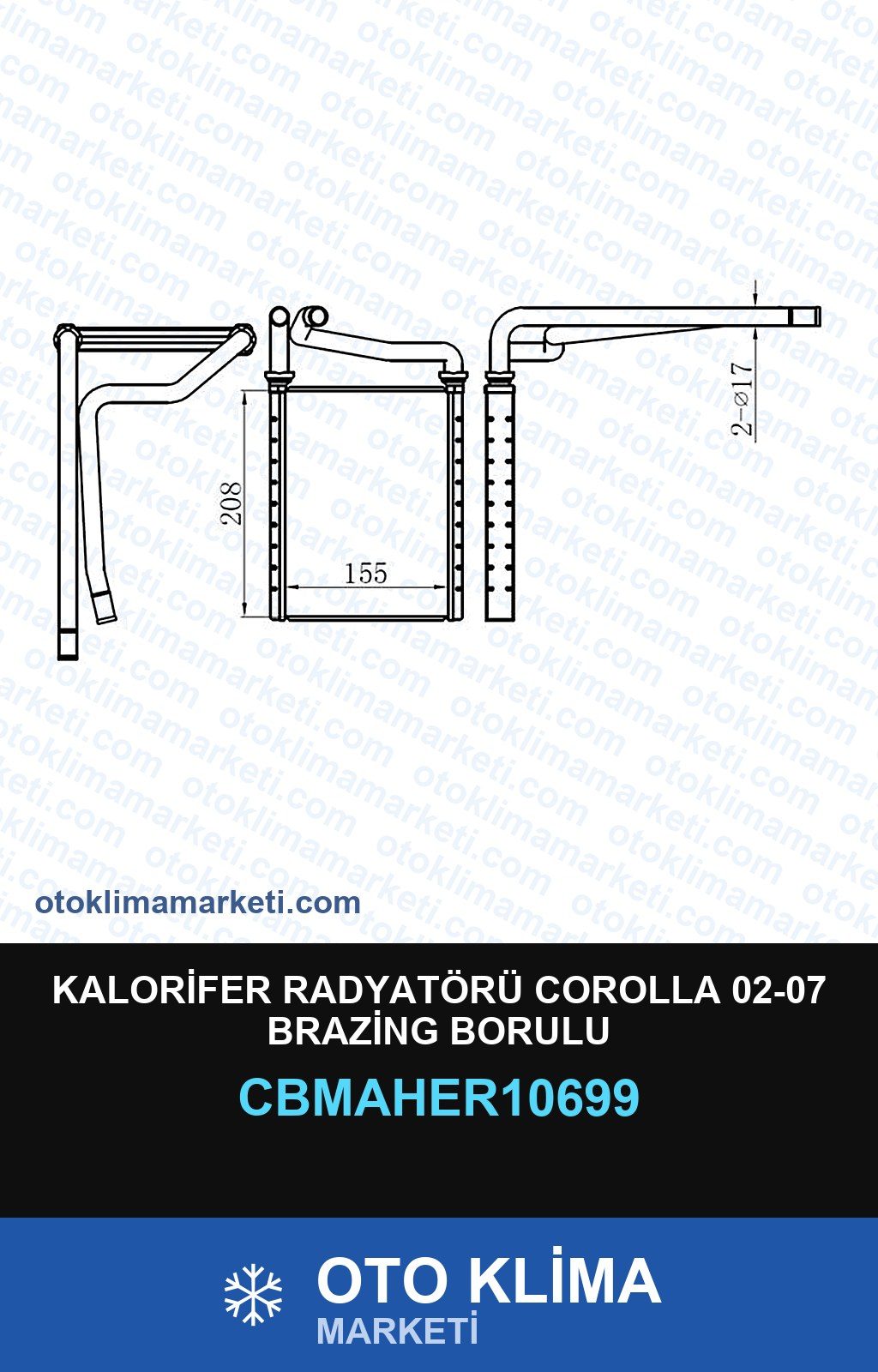 Kalorifer Radyatörü Corolla 02-07 Brazing Borulu — KALORİFER PETEĞİ — MAHER marka