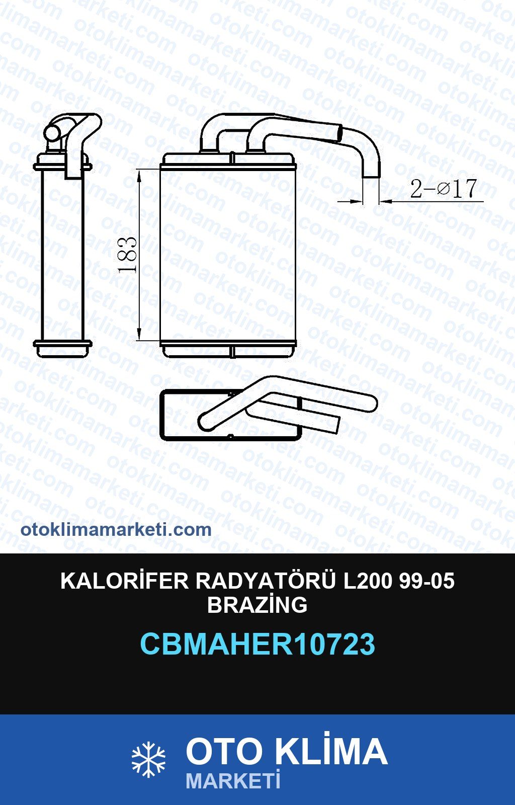 Kalorifer Radyatörü L200 99-05 Brazing — KALORİFER PETEĞİ — MAHER marka