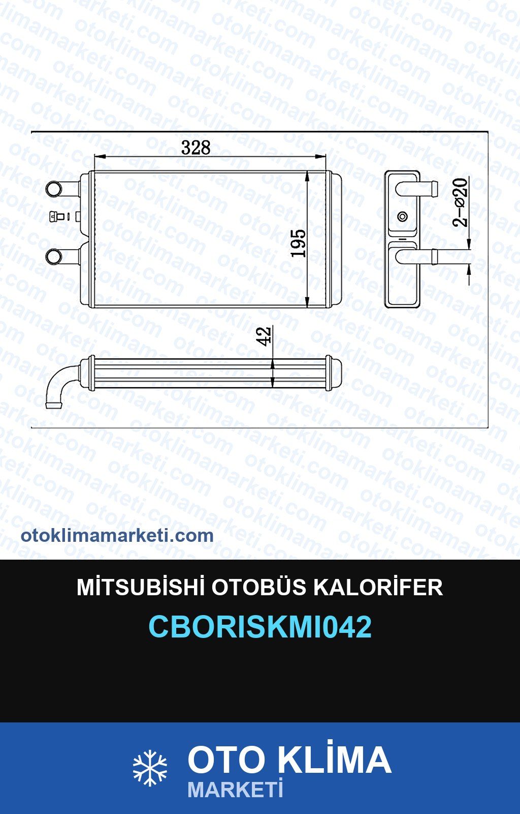 Mitsubishi Otobüs Kalorifer — KALORİFER PETEĞİ — ORİS marka — Uyumlu: MITSUBISHI, OTOBÜS