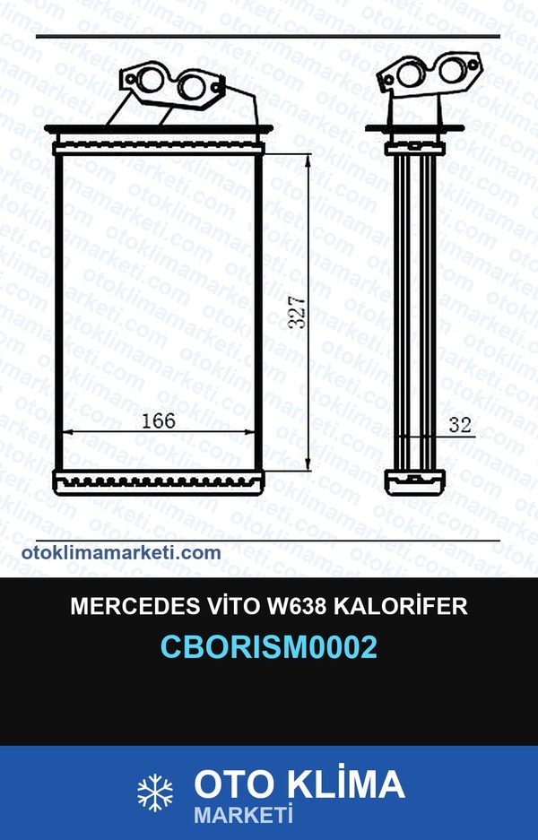Mercedes Vito W638 Kalorifer — KALORİFER PETEĞİ — ORİS marka — Uyumlu: MERCEDES BENZ