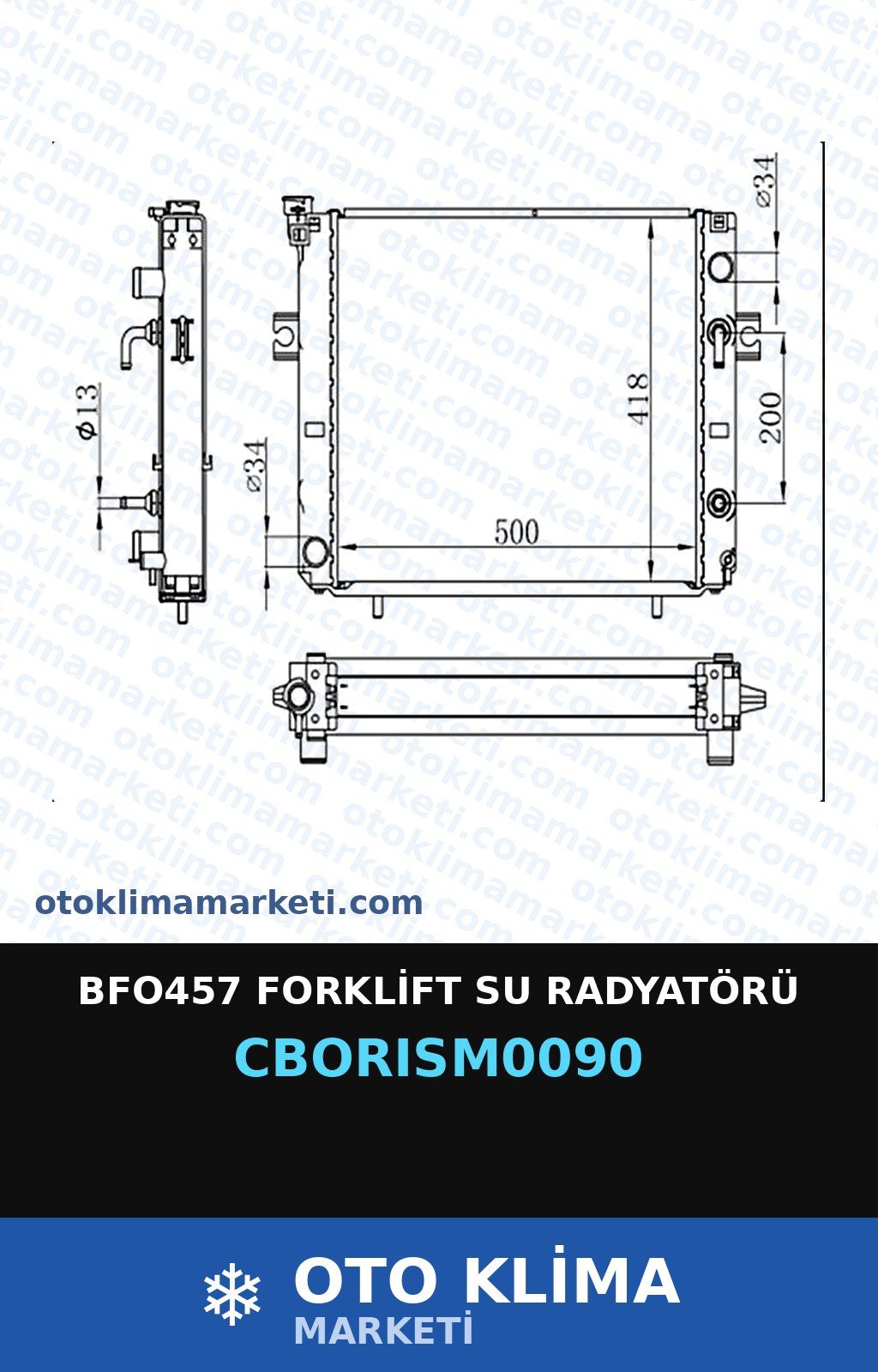 BFO457 Forklift Su Radyatörü — SU RADYATÖRÜ — ORİS marka