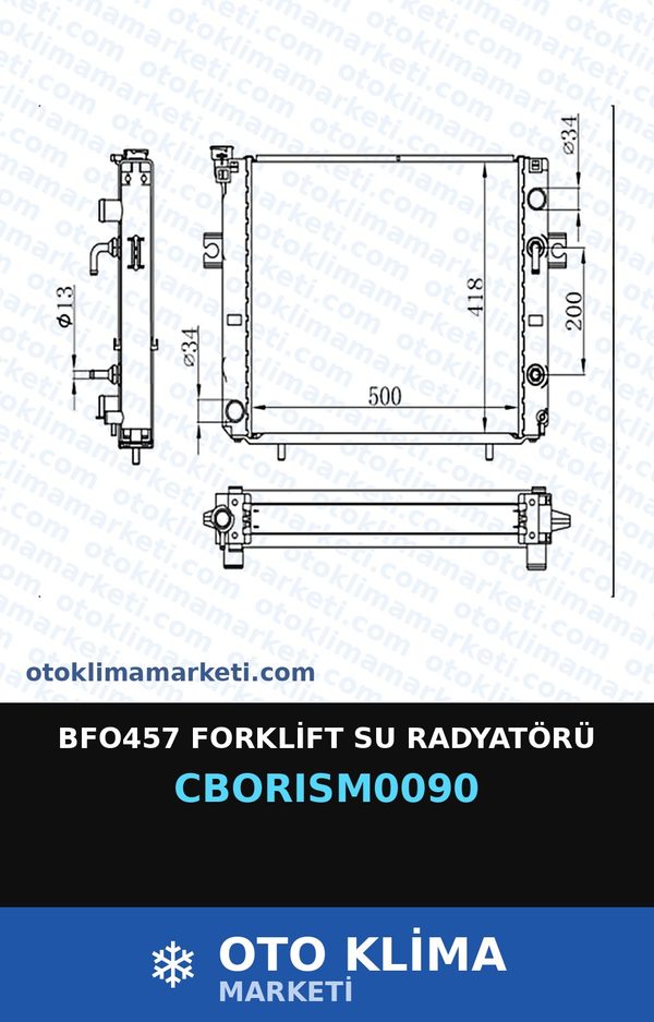 BFO457 Forklift Su Radyatörü — SU RADYATÖRÜ — ORİS marka