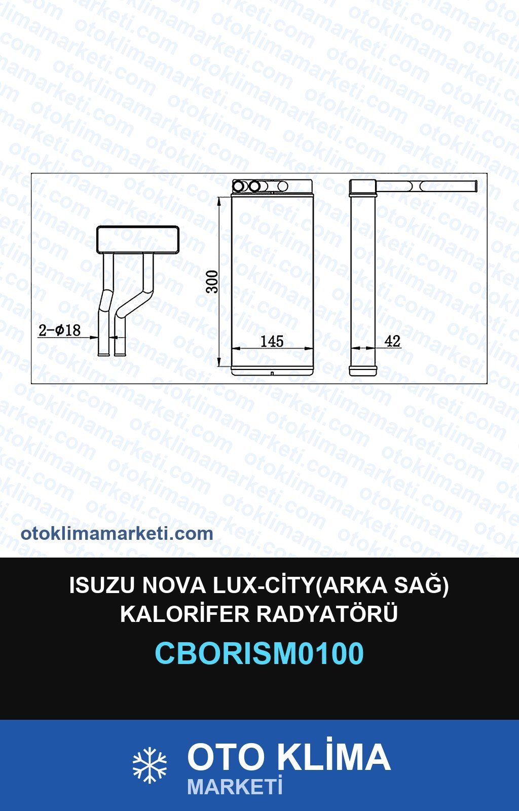 Isuzu Nova Lux-City(Arka Sağ) Kalorifer Radyatörü — KALORİFER PETEĞİ — ORİS marka — Uyumlu: ISUZU